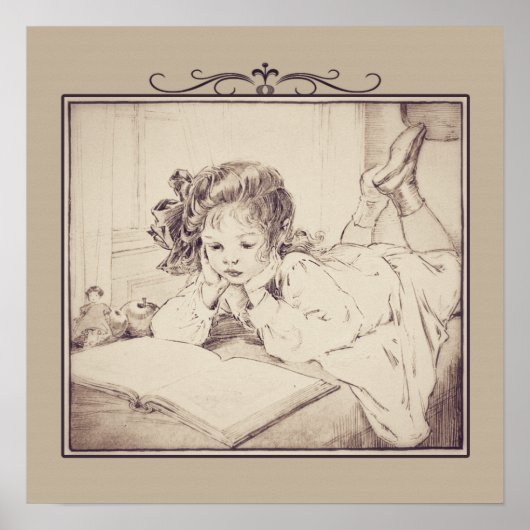 ヴィンテージ読ガールのポスター ポスター (正面)