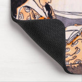 ヴィンテージ読ガールの木の下 マウスパッド (コーナー)