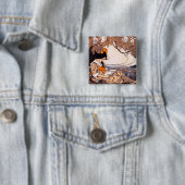 ヴィンテージ読ガールの木の下 缶バッジ (インサイチュ)