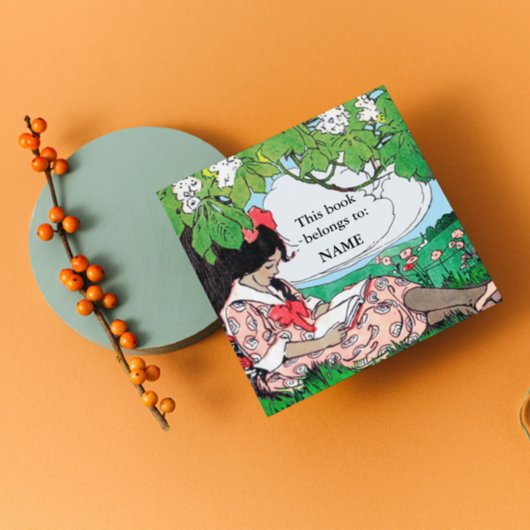 ヴィンテージ読ガールプレート スクエアシール