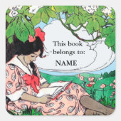 ヴィンテージ読ガールプレート スクエアシール (正面)