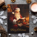 ヴィンテージ読ズ・ア・ブック シーズンポストカード<br><div class="desc">このヴィンテージのイメージでクリスマス魅力的の懐かしさを一歩踏み出しインスパイアて絵を描、静かな瞬間を楽しんで読いるサンタクロースの美しいシーンを特集。豊かなクラシックの色は、この永遠の休日のイメージを人生にもたらし、季節の暖かさと魔法をキャプチャ。あなたはあなたの装飾にフェスティバルの魅力のtouchを追加するか与え、または思慮深い休日の贈り物として、この作品は魔法とクリスマスのを大切にする人に疑問に思最適です。本当に心温ユニークまる家への追加！</div>