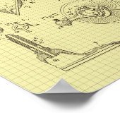 ヴィンテージ読マクベスのランプ特許 ポスター (角)