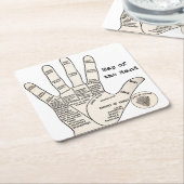 ヴィンテージ読ヤシの果肉 スクエアペーパーコースター (アングル)