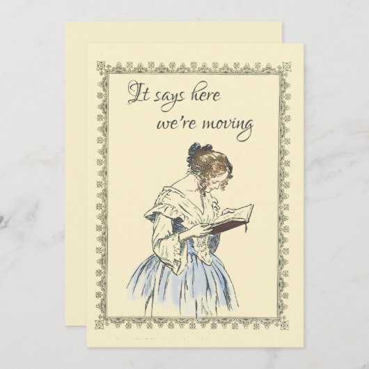 ヴィンテージ読レディの感動的な発表 カード (正面/裏面)