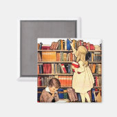 ヴィンテージ読図書館図書磁石 マグネット (正面/裏面)