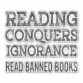 ヴィンテージ読禁書おもしろい本好き シール (正面)