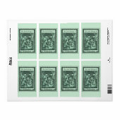 ヴィンテージ読蔵書票インMint Green ラベル (フルシート)