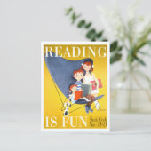 ヴィンテージ読「isおもしろい」ブックウィークのポスター ポストカード (スタンド正面)
