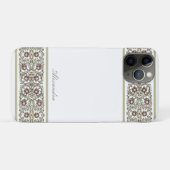 ヴィンテージ調の水彩画風スタイリッシュなワインレッドの花と蔦 Case-Mate iPhoneケース (裏面(横))