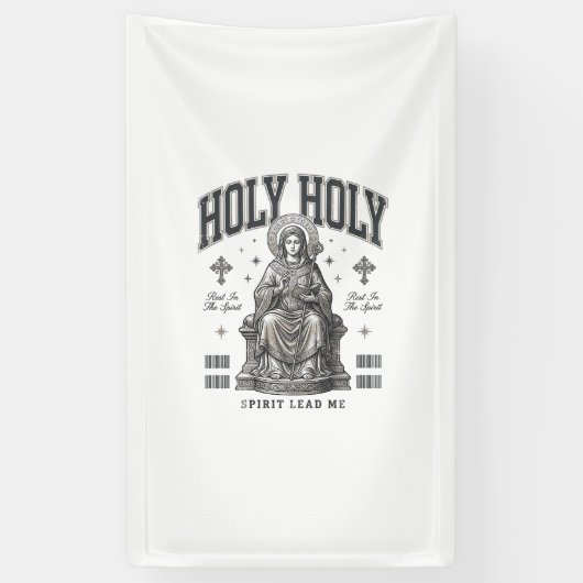 ヴィンテージ調の聖なる聖なる宗教的Tシャツデザイン 横断幕 (縦)
