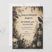 ヴィンテージ調の薬局ハロウィンパーティー 招待状 (正面)