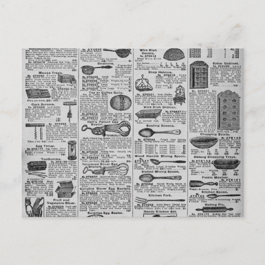 ヴィンテージ調理器具 ポストカード (正面)