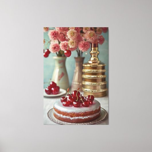 ヴィンテージ調理師ブックイラストレーションキャンバス印刷 キャンバスプリント (正面)