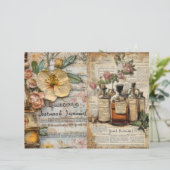 ヴィンテージ調薬瓶のジャンクジャーナルペーパー (スタンド正面)