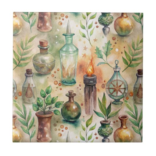 ヴィンテージ調薬瓶パターン（5） タイル (正面)