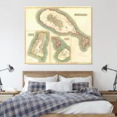ヴィンテージ諸島地図カリブの キャンバスプリント (インサイチュ (寝室))