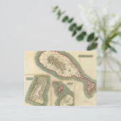 ヴィンテージ諸島地図カリブの ポストカード (スタンド正面)