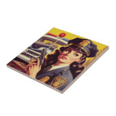 ヴィンテージ警察官イラストレーション タイル (側面)