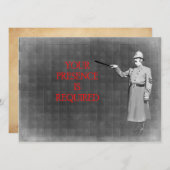 ヴィンテージ警察官イラスト 招待状 (正面/裏面)