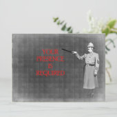 ヴィンテージ警察官イラスト 招待状 (スタンド正面)