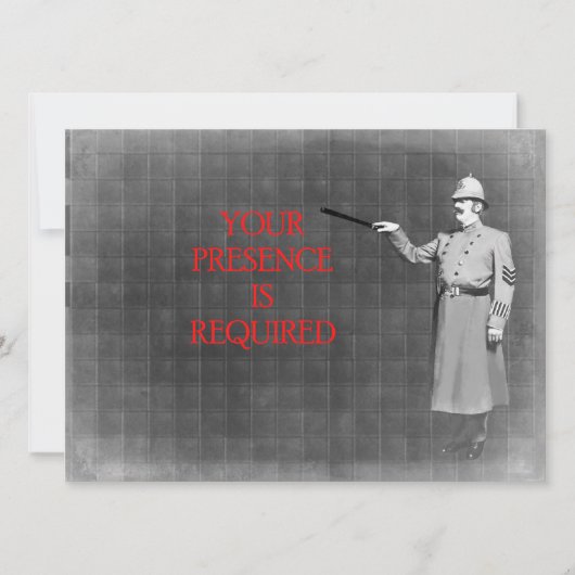 ヴィンテージ警察官イラスト 招待状 (正面)