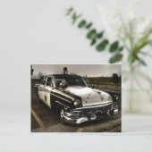 ヴィンテージ警察車 ポストカード (スタンド正面)