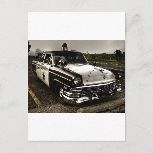 ヴィンテージ警察車 ポストカード (正面)