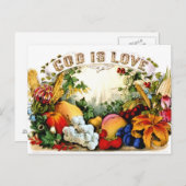 ヴィンテージ豊作神は愛1874 ポストカード (正面/裏面)