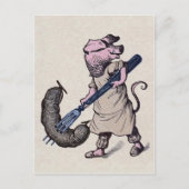 ヴィンテージ豚とソーセージ葉書 ポストカード (正面)