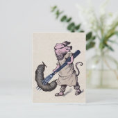 ヴィンテージ豚とソーセージ葉書 ポストカード (スタンド正面)