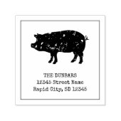 ヴィンテージ豚のロゴ自己インク差出人住所スタンプ セルフインキングスタンプ (デザイン)