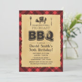 ヴィンテージ豚の丸焼き BBQ 誕生日パーティー 招待状 (スタンド正面)
