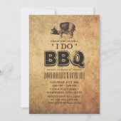 ヴィンテージ豚の丸焼き "I Do" BBQ ウェディング 招待状 (正面)