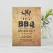 ヴィンテージ豚の丸焼き "I Do" BBQ ウェディング 招待状 (スタンド正面)