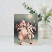 ヴィンテージ豚の新年飲み ポストカード (スタンド正面)