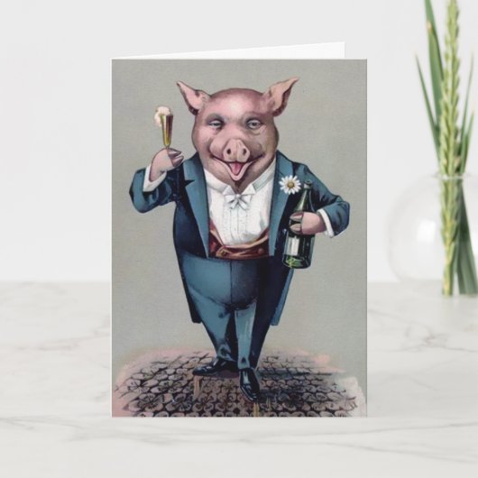 ヴィンテージ豚の新年 シーズンカード (正面)