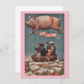 ヴィンテージ豚の気球に乗って市街を越える シーズンカード (正面/裏面)