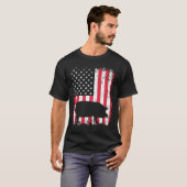 ヴィンテージ豚アメリカ国旗の動物の恋人ズーキーパー Tシャツ (正面フル)
