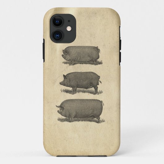 ヴィンテージ豚ケース Case-Mate iPhoneケース (裏面)