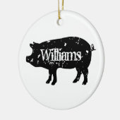 ヴィンテージ豚シルエットカスタムクリスマス飾り セラミックオーナメント (左)