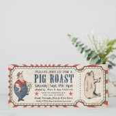 ヴィンテージ豚ローストチケット招待状 招待状 (スタンド正面)