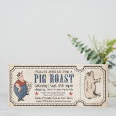 ヴィンテージ豚ローストチケット招待状 招待状 (スタンド正面)