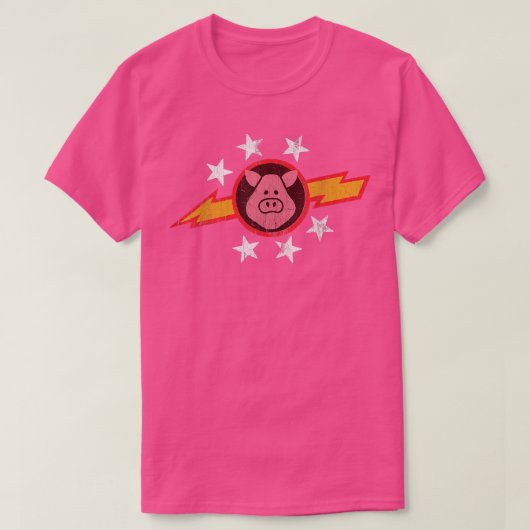 ヴィンテージ豚宇宙 Tシャツ (デザイン正面)