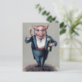 ヴィンテージ豚 ポストカード (スタンド正面)