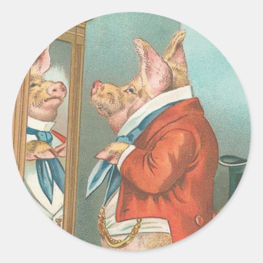 ヴィンテージ豚 ラウンドシール (正面)