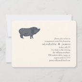 ヴィンテージ豚 | 婚約パーティーBBQ招待状 招待状 (正面)