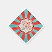 ヴィンテージ象のサーカス赤と青のパターン スタンダードカクテルナプキン (角)