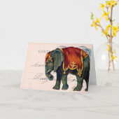 ヴィンテージ象の郵便はがきのデジタル芸術、誕生日 カード (黄色い花)