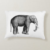 ヴィンテージ象スケッチ アクセントクッション (裏面)